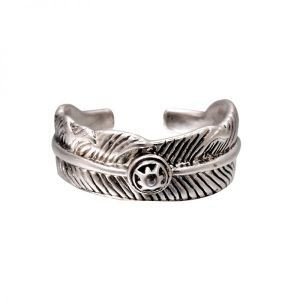Damen Ring Feather Circle aus mit Weigold beschichteter Legierung Gre: 18