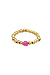 Zehenring in Gre 14 aus Hmatit goldfarben mit einem Stein in rosa