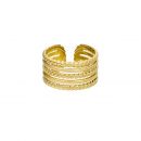 Damen Ring wrapped around aus mit Gelbgold beschichtetem Edelstahl