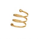 Damen Ring Spiralring aus mit Gelbgold beschichtetem Edelstahl Gre: 16