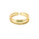 Damen Ring bling line aus mit Gelbgold beschichtetem Kupfer mit grnen Zirkonsteinen