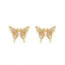 Damen Ohrringe sparkling butterfly aus mit Gelbgold beschichtetem Kupfer