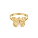 Damen Ring butterfly aus mit Gelbgold beschichtetem Edelstahl