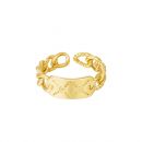 Damen Ring Kettenring aus mit Gelbgold beschichtetem Edelstahl