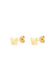 Damen Ohrringe Schmetterling aus mit Gelbgold beschichtetem Edelstahl