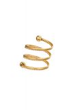 Damen Ring Spiralring aus mit Gelbgold beschichtetem Edelstahl Gre: 17
