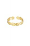 Damen Ring in Flecht-Optik aus mit Gelbgold beschichtetem Edelstahl