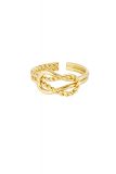 Damen Ring in Schlaufen-Optik aus mit Gelbgold beschichtetem Edelstahl
