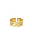 Damen Ring mit Struktur aus mit Gelbgold beschichtetem Edelstahl